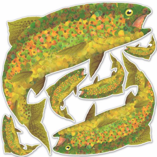 Rainboogforel 3 van Aspen Leaf Sticker (Voorkant)