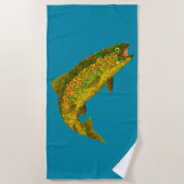 Rainboogforel 3 van Aspen Leaf Strandlaken (Voorkant)