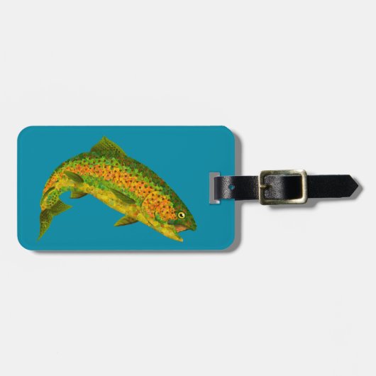 Rainboogforel 4 van Aspen Leaf Bagagelabel (Voorkant horizontaal)