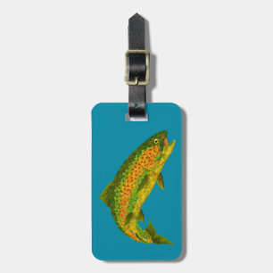 Rainboogforel 4 van Aspen Leaf Bagagelabel