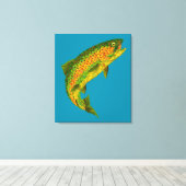 Rainboogforel 4 van Aspen Leaf Canvas Afdruk (Insitu (Houten vloer))