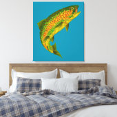Rainboogforel 4 van Aspen Leaf Canvas Afdruk (Insitu (Slaapkamer))