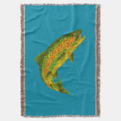 Rainboogforel 4 van Aspen Leaf Deken (Voorkant Verticaal)