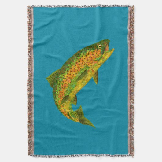 Rainboogforel 4 van Aspen Leaf Deken (Voorkant Verticaal)