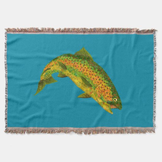 Rainboogforel 4 van Aspen Leaf Deken (Voorkant)