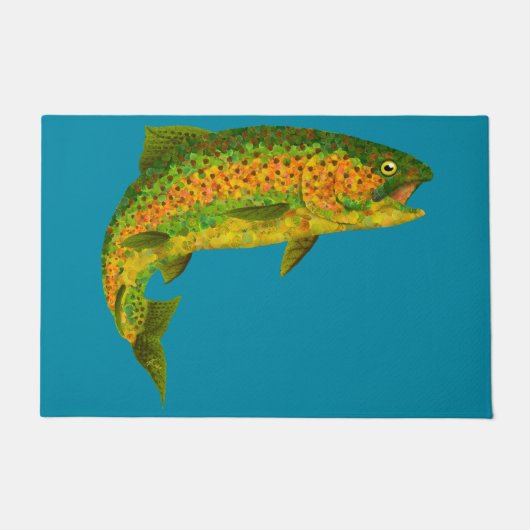 Rainboogforel 4 van Aspen Leaf Deurmat (Voorkant)