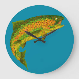 Rainboogforel 4 van Aspen Leaf Grote Klok