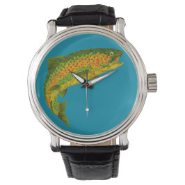 Rainboogforel 4 van Aspen Leaf Horloge