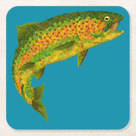 Rainboogforel 4 van Aspen Leaf Kartonnen Onderzetters