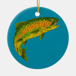 Rainboogforel 4 van Aspen Leaf Keramisch Ornament