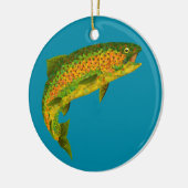 Rainboogforel 4 van Aspen Leaf Keramisch Ornament (Links)