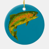 Rainboogforel 4 van Aspen Leaf Keramisch Ornament (Achterkant)