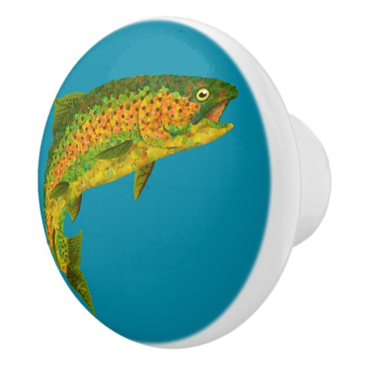 Rainboogforel 4 van Aspen Leaf Keramische Knop (Rechts)