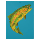 Rainboogforel 4 van Aspen Leaf Klembord (Achterkant)