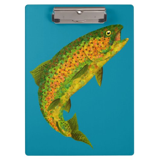 Rainboogforel 4 van Aspen Leaf Klembord (Voorkant)