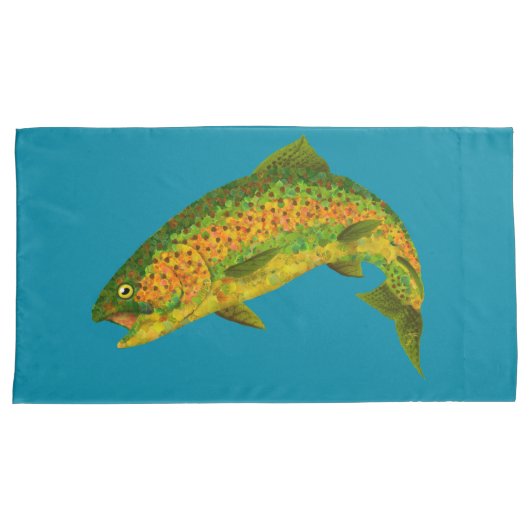 Rainboogforel 4 van Aspen Leaf Kussensloop (Voorkant-Rechts)