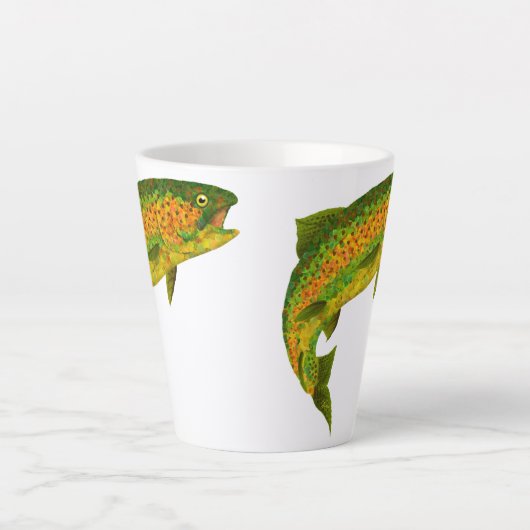 Rainboogforel 4 van Aspen Leaf Latte Mok (Voorkant)