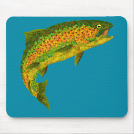 Rainboogforel 4 van Aspen Leaf Muismat