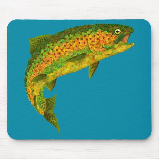 Rainboogforel 4 van Aspen Leaf Muismat (Voorkant)