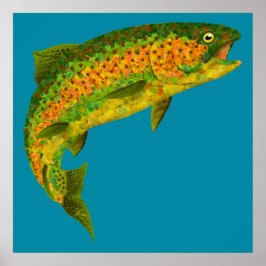 Rainboogforel 4 van Aspen Leaf Poster