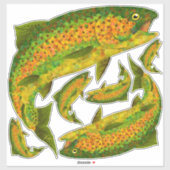 Rainboogforel 4 van Aspen Leaf Sticker (Vel)