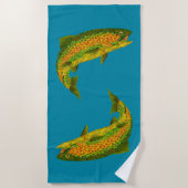 Rainboogforel 4 van Aspen Leaf Strandlaken (Voorkant)