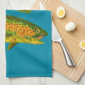 Rainboogforel 4 van Aspen Leaf Theedoek (Quarter Fold)