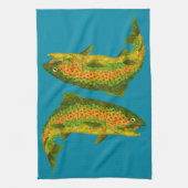 Rainboogforel 4 van Aspen Leaf Theedoek (Verticaal)