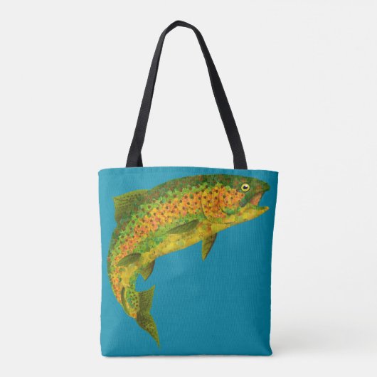 Rainboogforel 4 van Aspen Leaf Tote Bag (Achterkant)