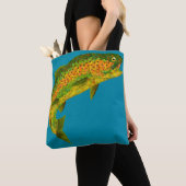 Rainboogforel 4 van Aspen Leaf Tote Bag (Dichtbij)
