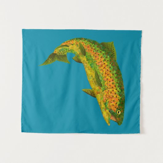 Rainboogforel 4 van Aspen Leaf Wandkleed (Voorkant (horizontaal))