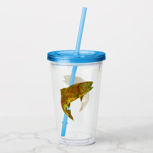 Rainboogforel 6 van Aspen Leaf Acryl Drinkbeker (Achterkant)