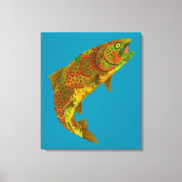 Rainboogforel 6 van Aspen Leaf Canvas Afdruk