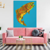 Rainboogforel 6 van Aspen Leaf Canvas Afdruk (Insitu (Woonkamer))