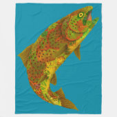 Rainboogforel 6 van Aspen Leaf Fleece Deken (Voorkant)