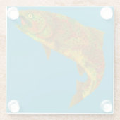 Rainboogforel 6 van Aspen Leaf Glazen Onderzetter (Achterkant)