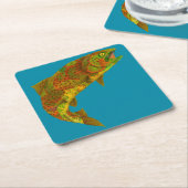 Rainboogforel 6 van Aspen Leaf Kartonnen Onderzetters (Schuin)