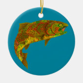 Rainboogforel 6 van Aspen Leaf Keramisch Ornament (Voorkant)