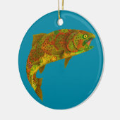 Rainboogforel 6 van Aspen Leaf Keramisch Ornament (Links)