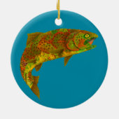 Rainboogforel 6 van Aspen Leaf Keramisch Ornament (Achterkant)