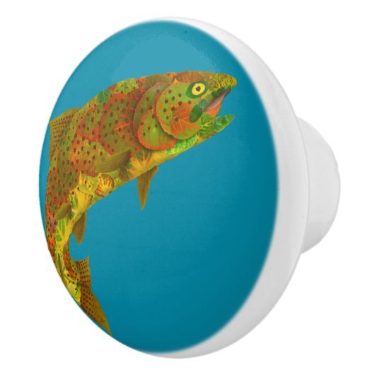 Rainboogforel 6 van Aspen Leaf Keramische Knop (Rechts)