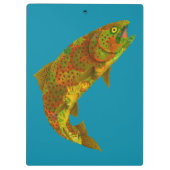 Rainboogforel 6 van Aspen Leaf Klembord (Achterkant)