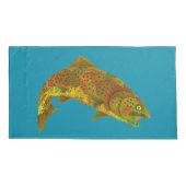 Rainboogforel 6 van Aspen Leaf Kussensloop (Achterkant-Links)