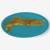 Rainboogforel 6 van Aspen Leaf Papieren Bordje (Gekanteld)