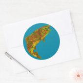 Rainboogforel 6 van Aspen Leaf Ronde Sticker (Envelop)