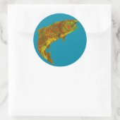Rainboogforel 6 van Aspen Leaf Ronde Sticker (Tas)
