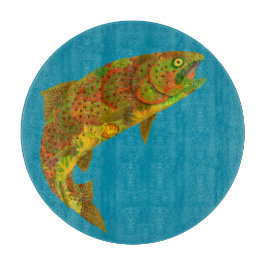 Rainboogforel 6 van Aspen Leaf Snijplank