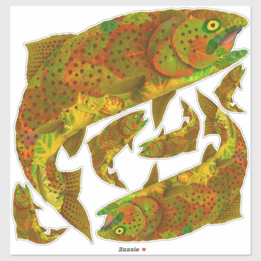 Rainboogforel 6 van Aspen Leaf Sticker (Vel)