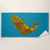 Rainboogforel 6 van Aspen Leaf Strandlaken (Voorkant)