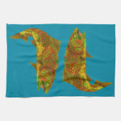 Rainboogforel 6 van Aspen Leaf Theedoek (Horizontaal)